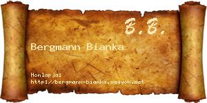 Bergmann Bianka névjegykártya